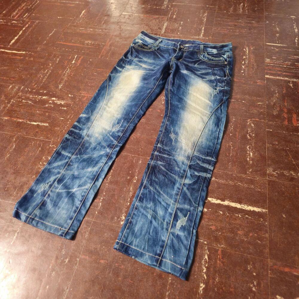 Skinny Jeans Acid Wash Faded Low Rise Blue
